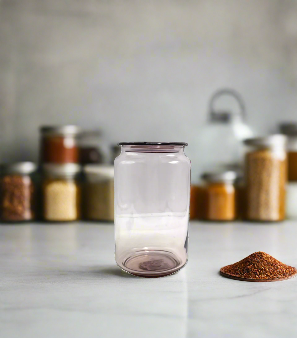 luminarc glass jar & lid pink china l0365