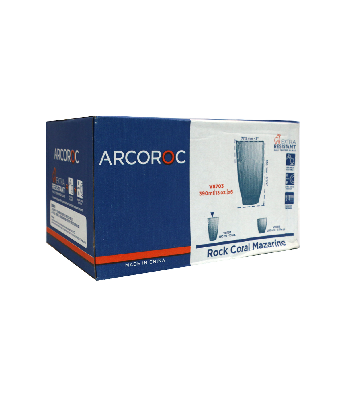 arcoroc glass 6pc china v8703