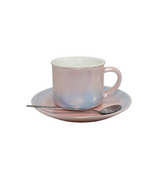 ceramic cup & saucer 2pc with spoon china 2151