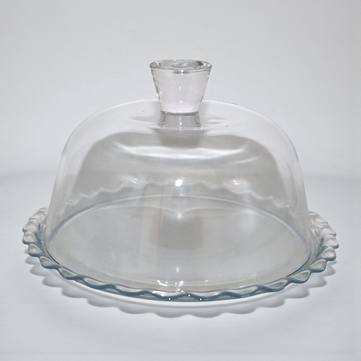 glass cake dish & lid turkey 96874