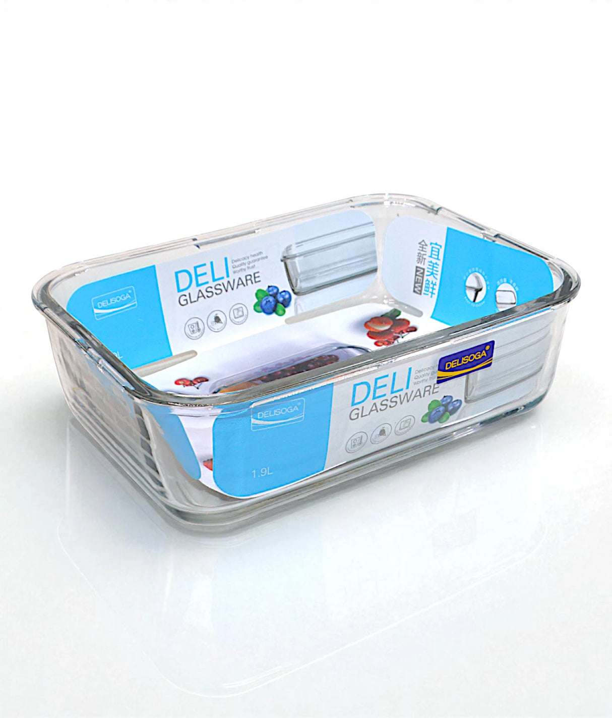 deli glass dish 1.9l rectangle pak eq1001
