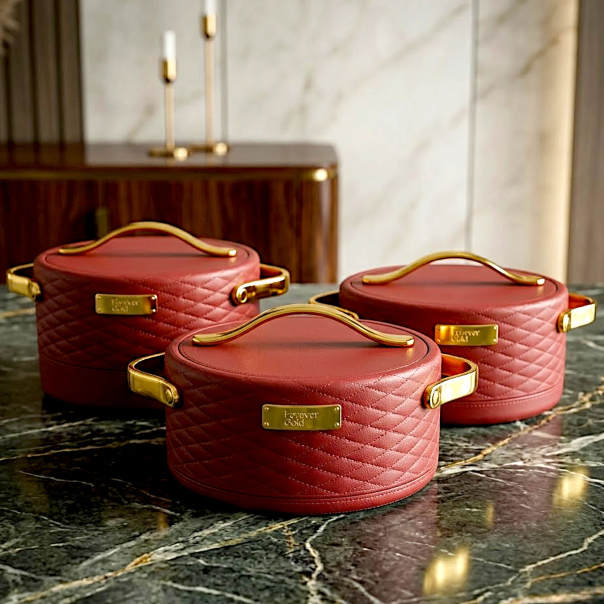 hot pot 3pc maroon china ehp