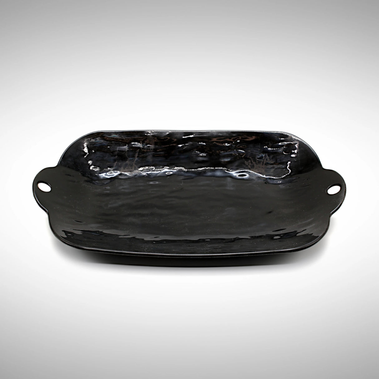 plastic tray 7.5'' rectangle black china 61640