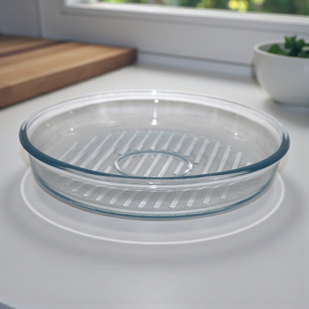 borcam glass dish 10" round turkey 59534