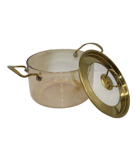 glass casserole 3.5l golden steel handle china 16160-27