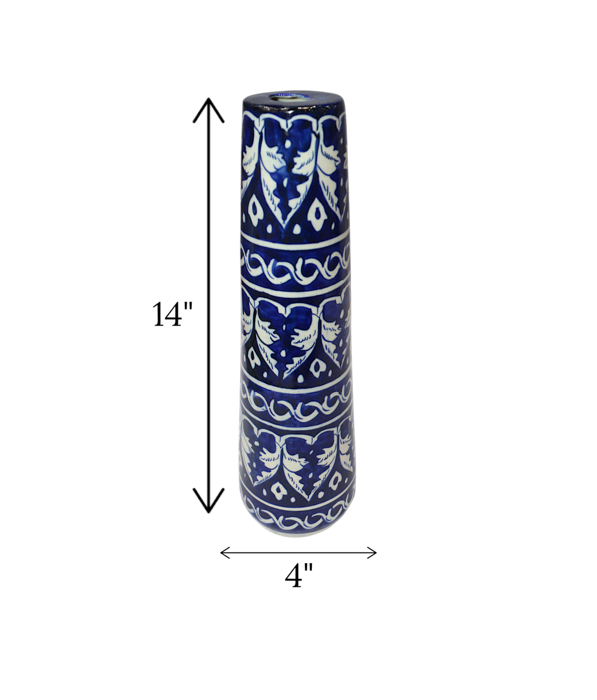 blue pottery flower vase