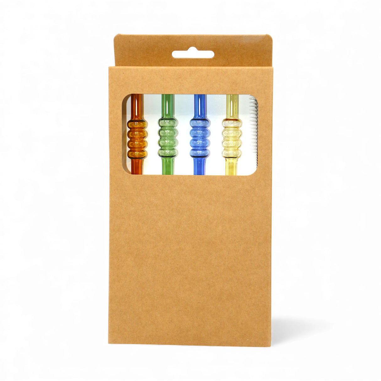 glass straw & brush 5pc china 966-49