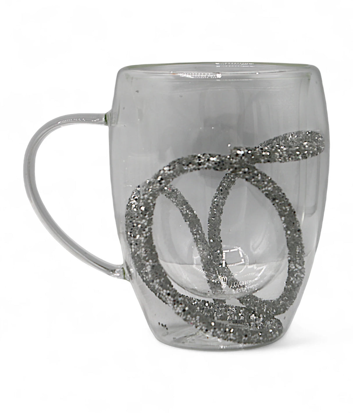 glass air mug silver 350ml china 966-74