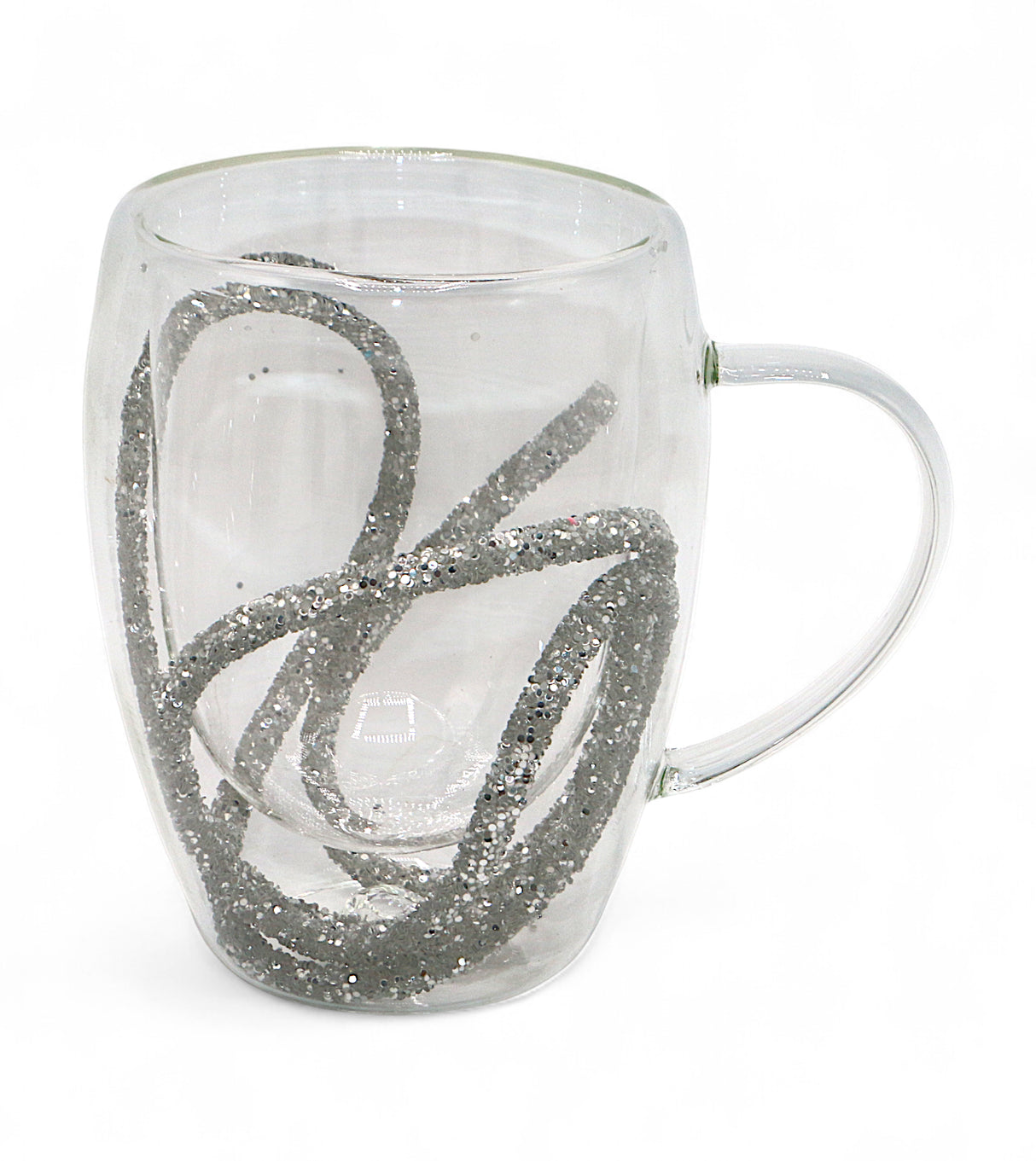 glass air mug silver 350ml china 966-74