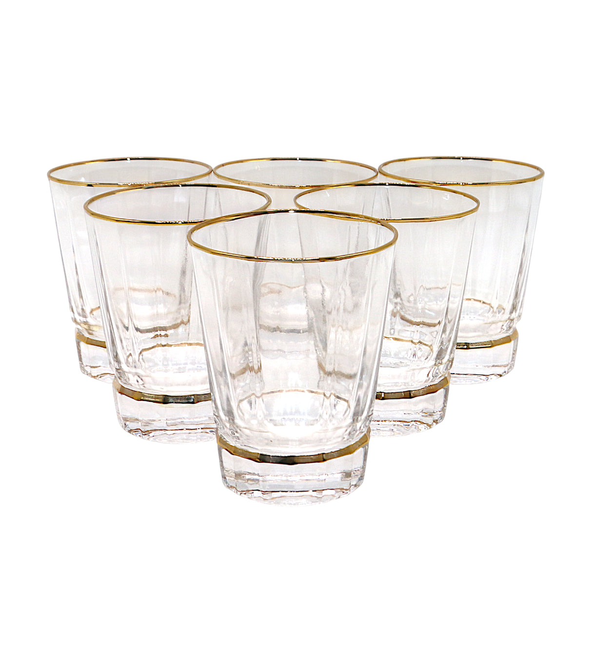 glass 6pc golden china 966-72