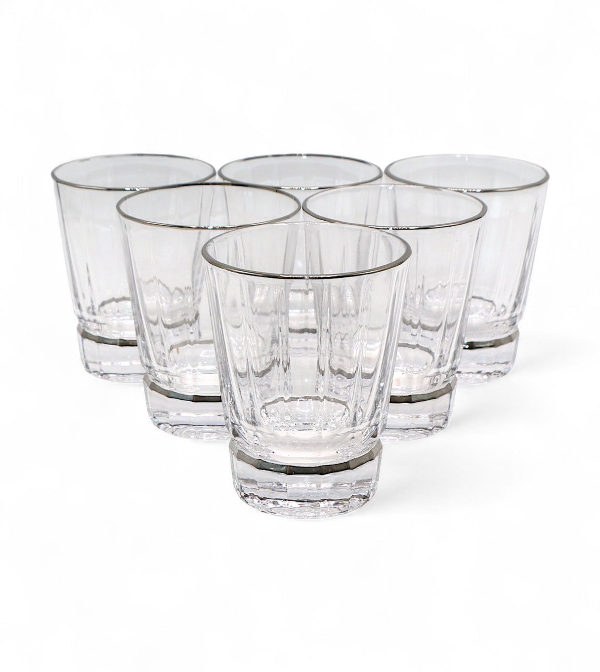 glass 6pc silver china 966-73