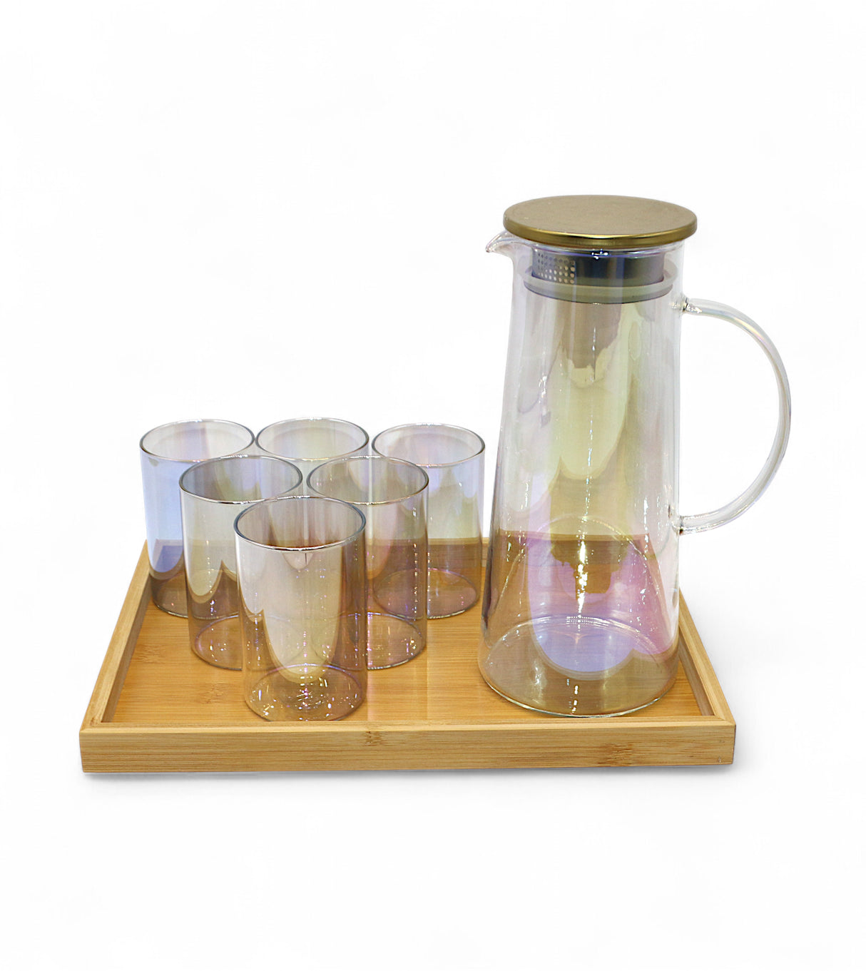 glass water set 8pc multi color china gph27+gpb25-2/l8