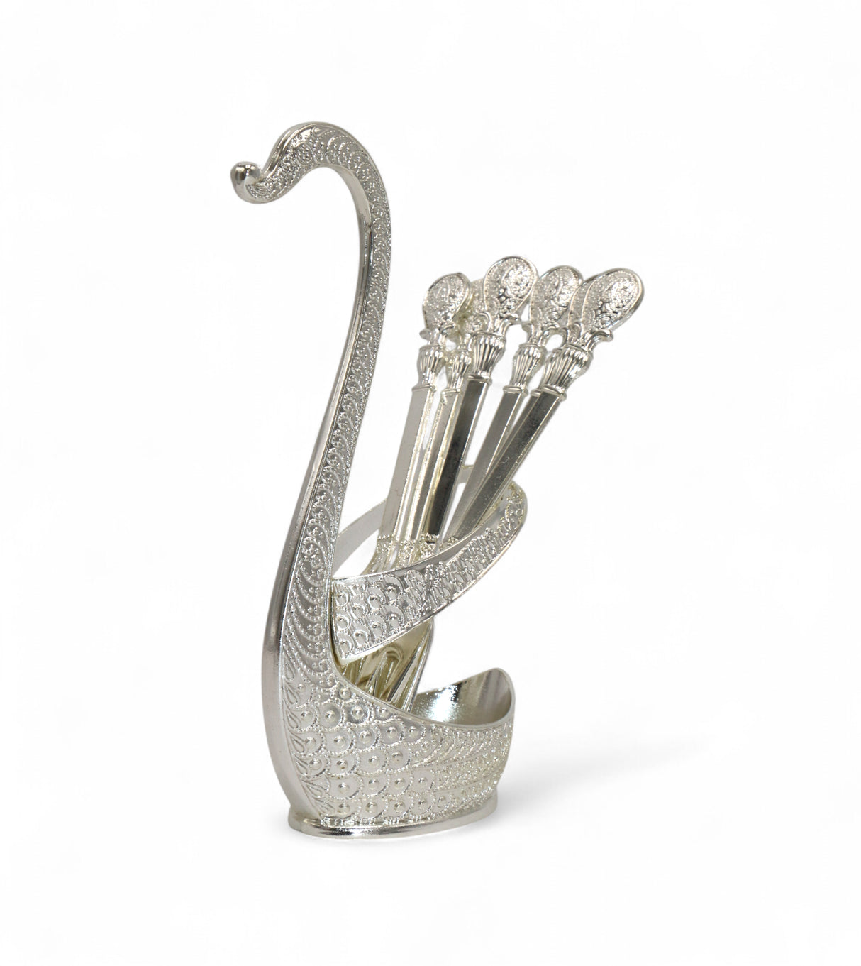 swan spoon set 6pc silver china