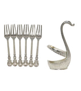 swan spoon set 6pc silver china