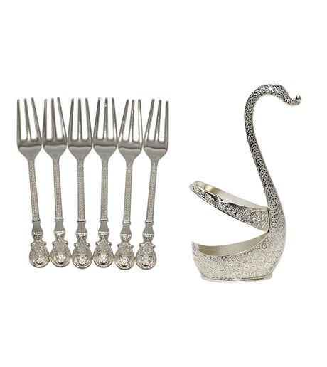 swan spoon set 6pc silver china