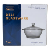 deli glass bowl & lid 750ml pak eb1007hs