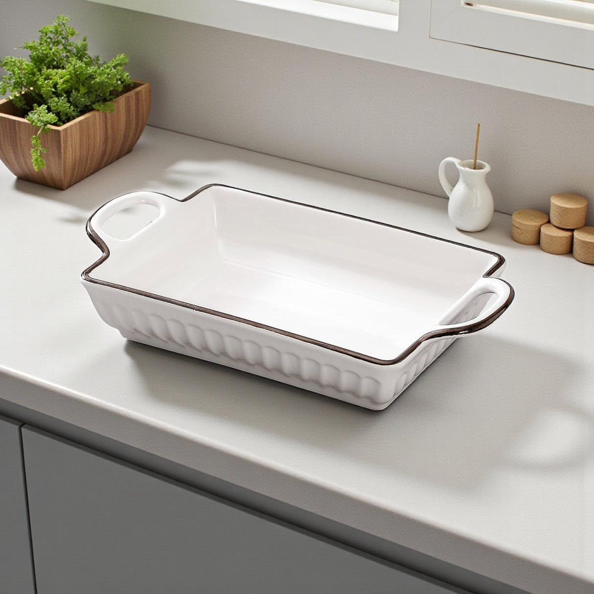 ceramic dish 13" rectangle china 1034-6