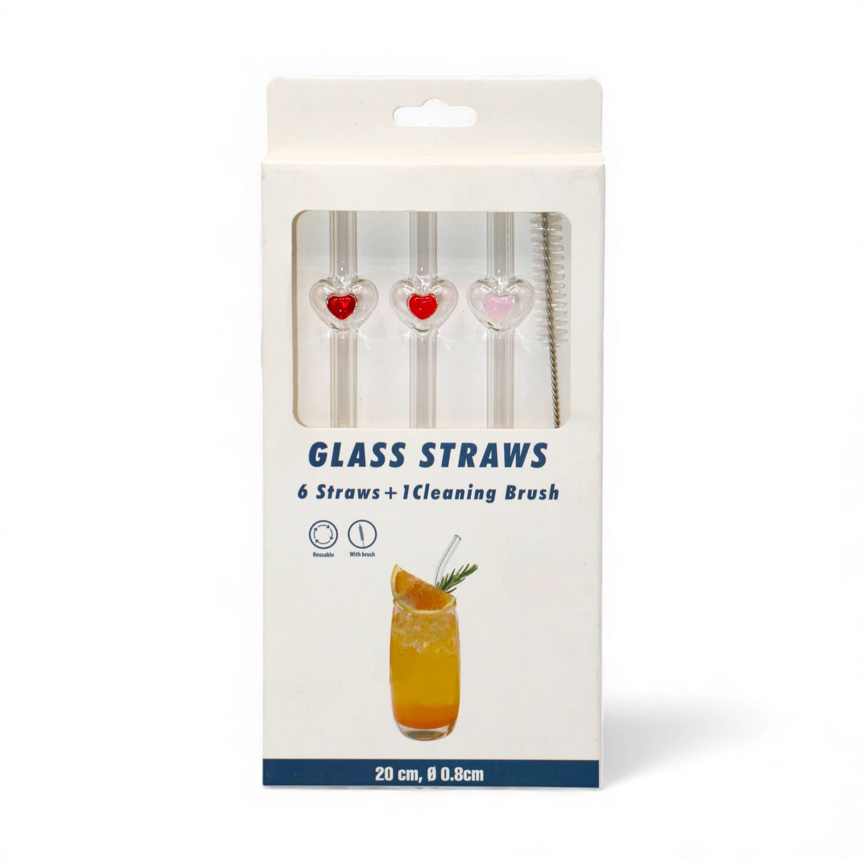 glass straw & brush 4pc china rj-23