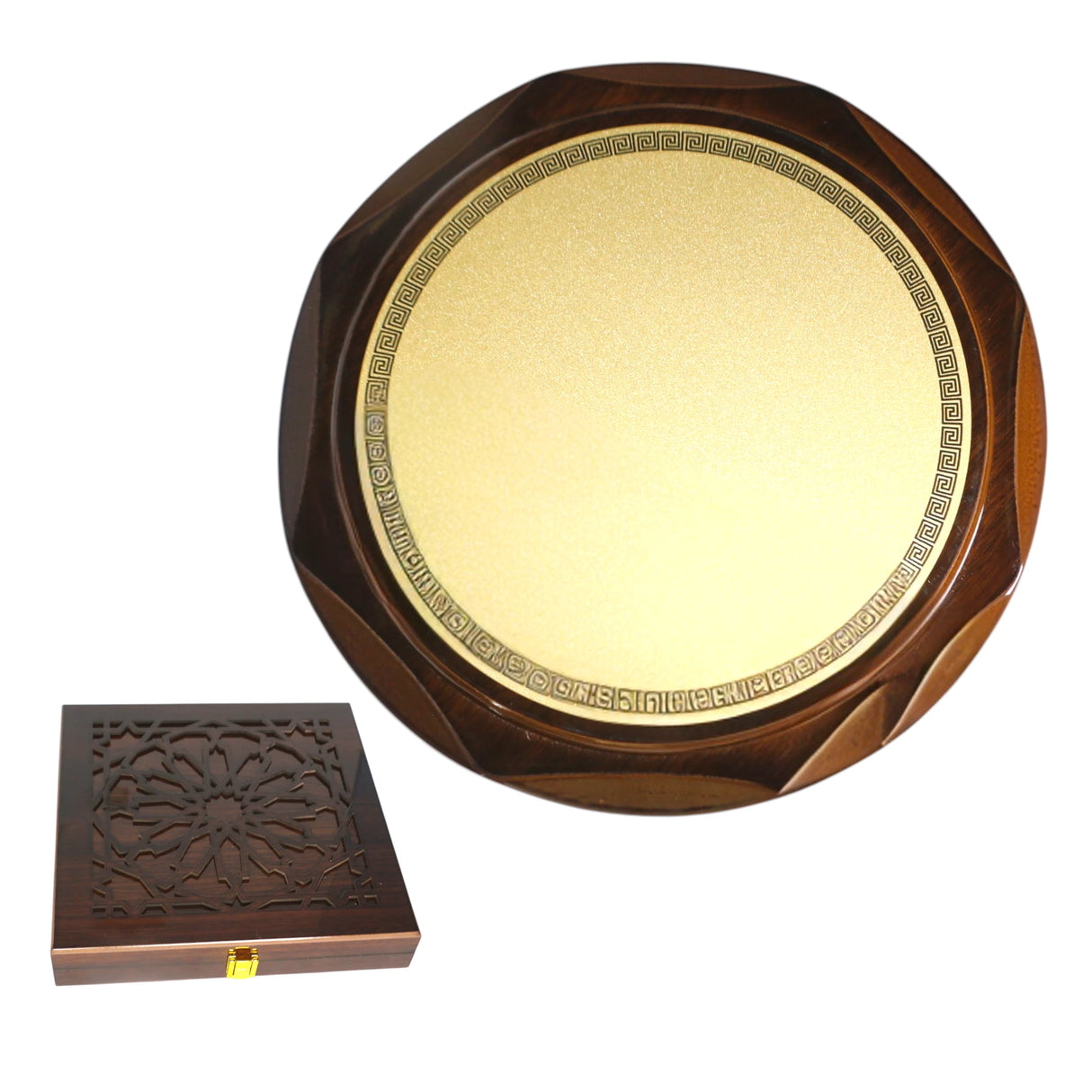 SHIELD WOODEN BOX METAL STICKER A225-1 25X25 ROUND CHINA