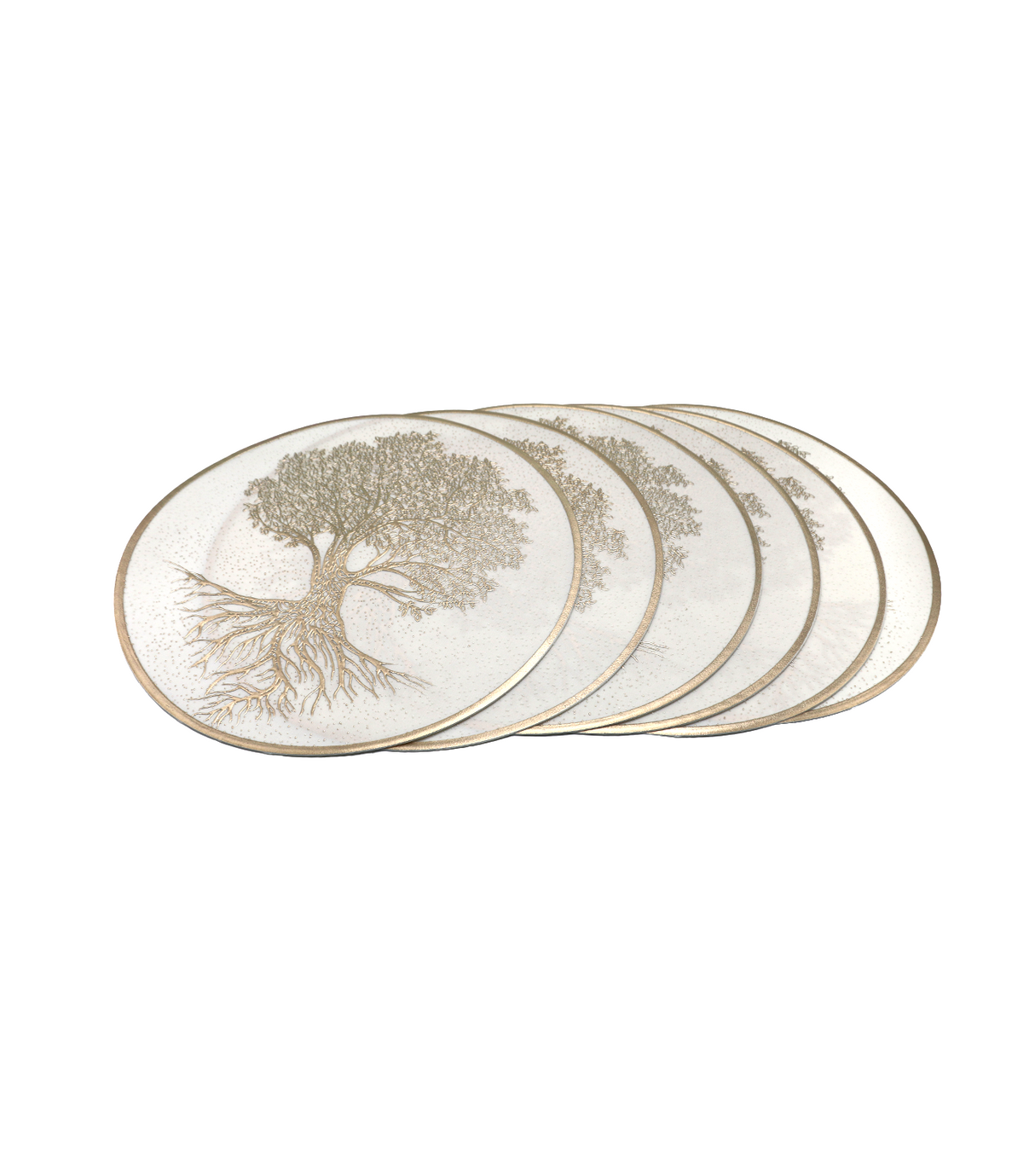 pvc table mat 1pc 38x38cm white & golden tree des china d140