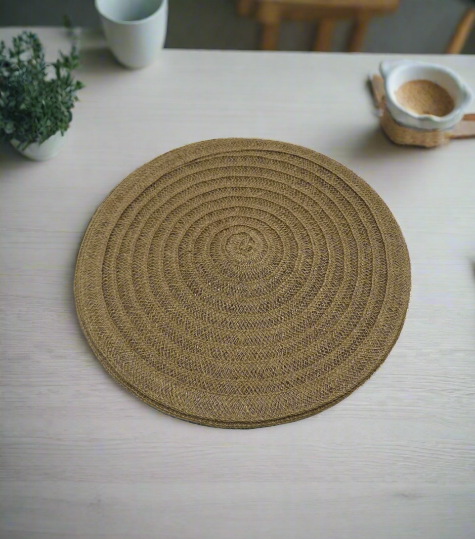 jute table mat 1pc 38x38cm camel color china d148