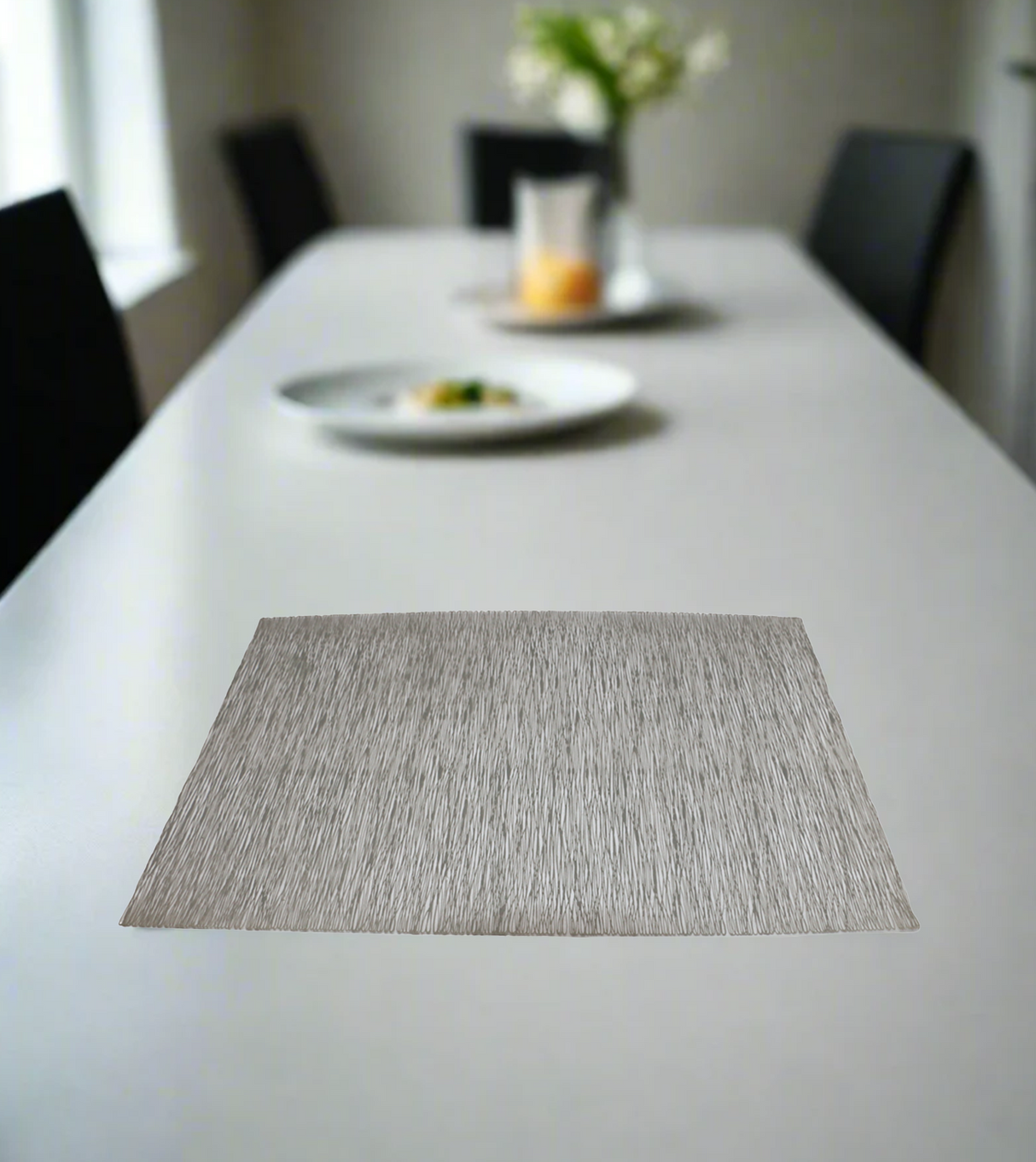 table mat 1pc rect white china