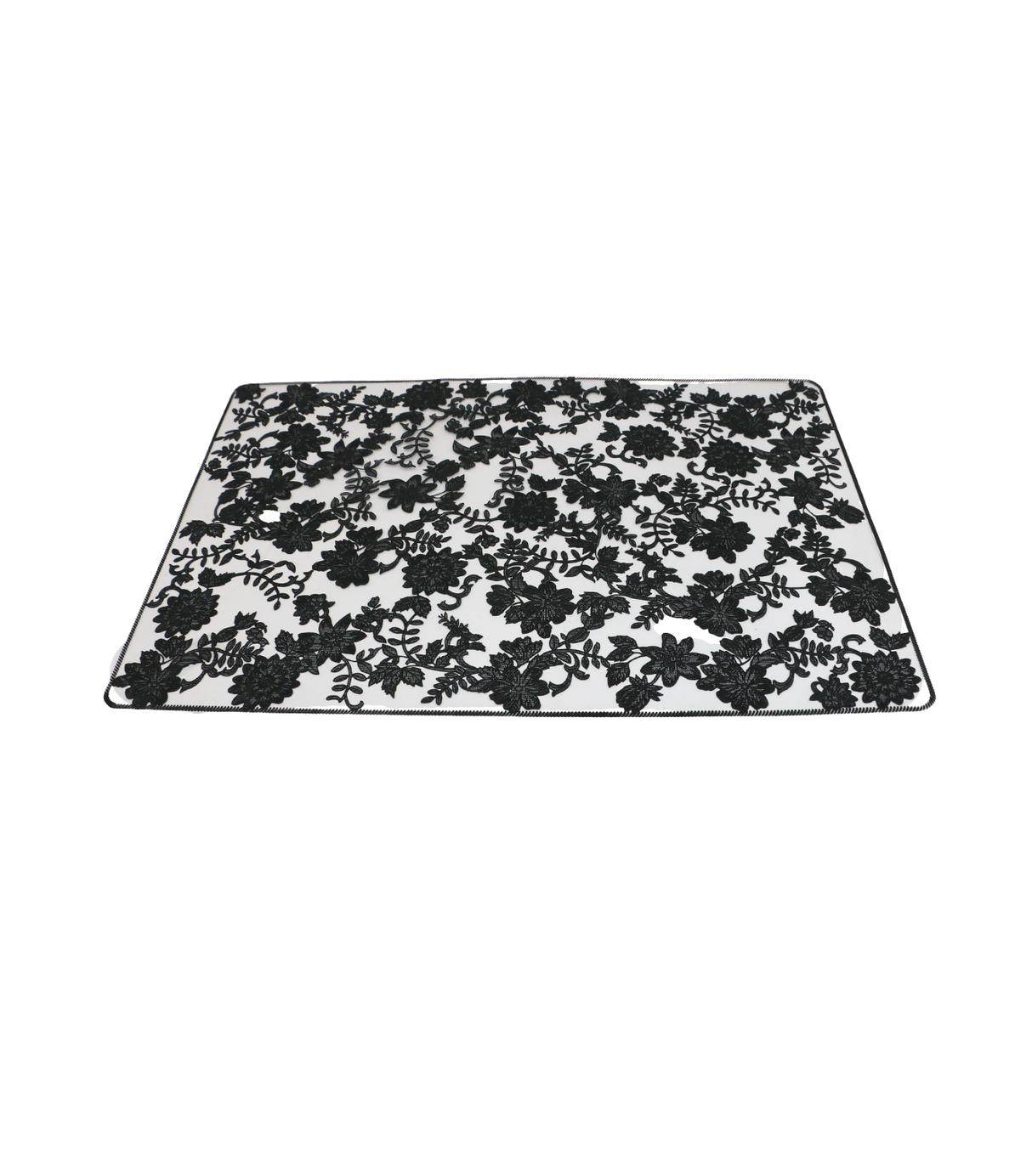 table mat 1pc rect black china d518