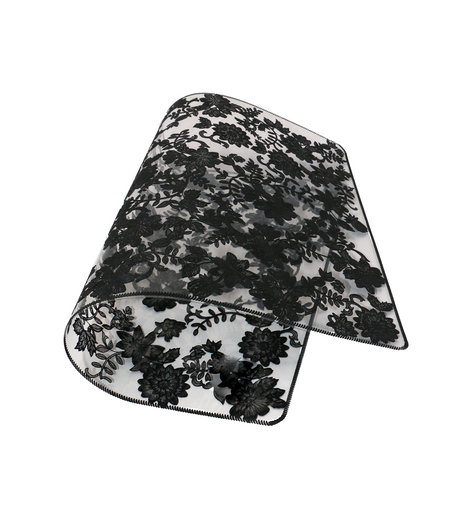 table mat 1pc rect black china d518