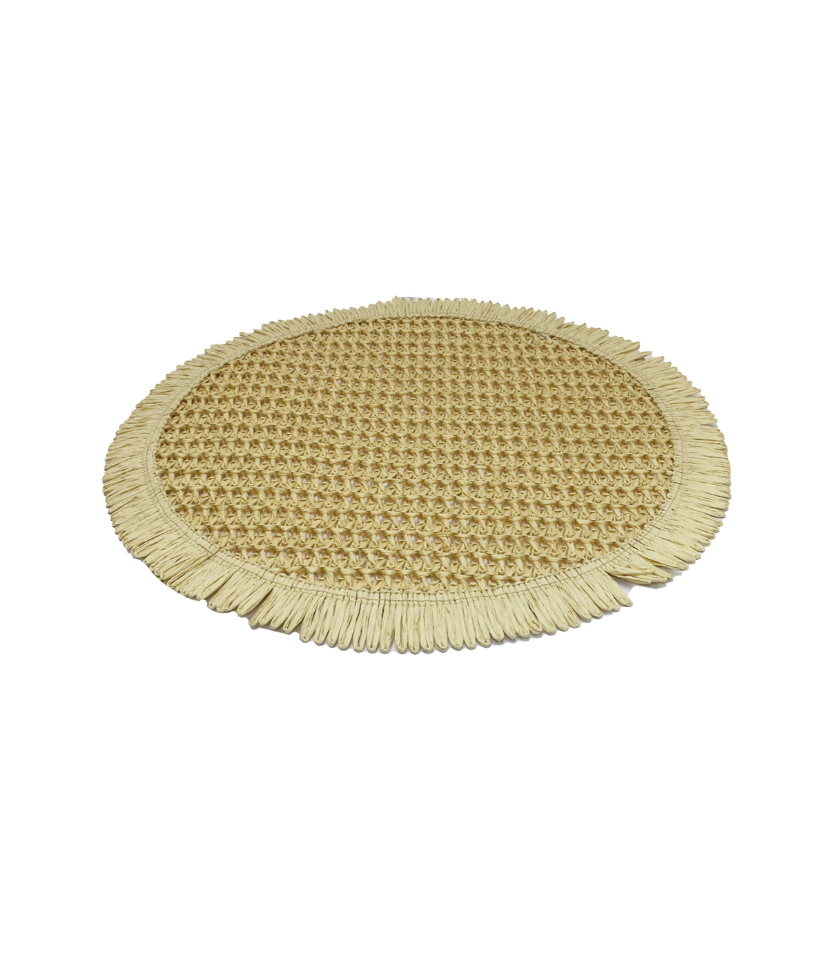 table mat 1pc round off white china d558