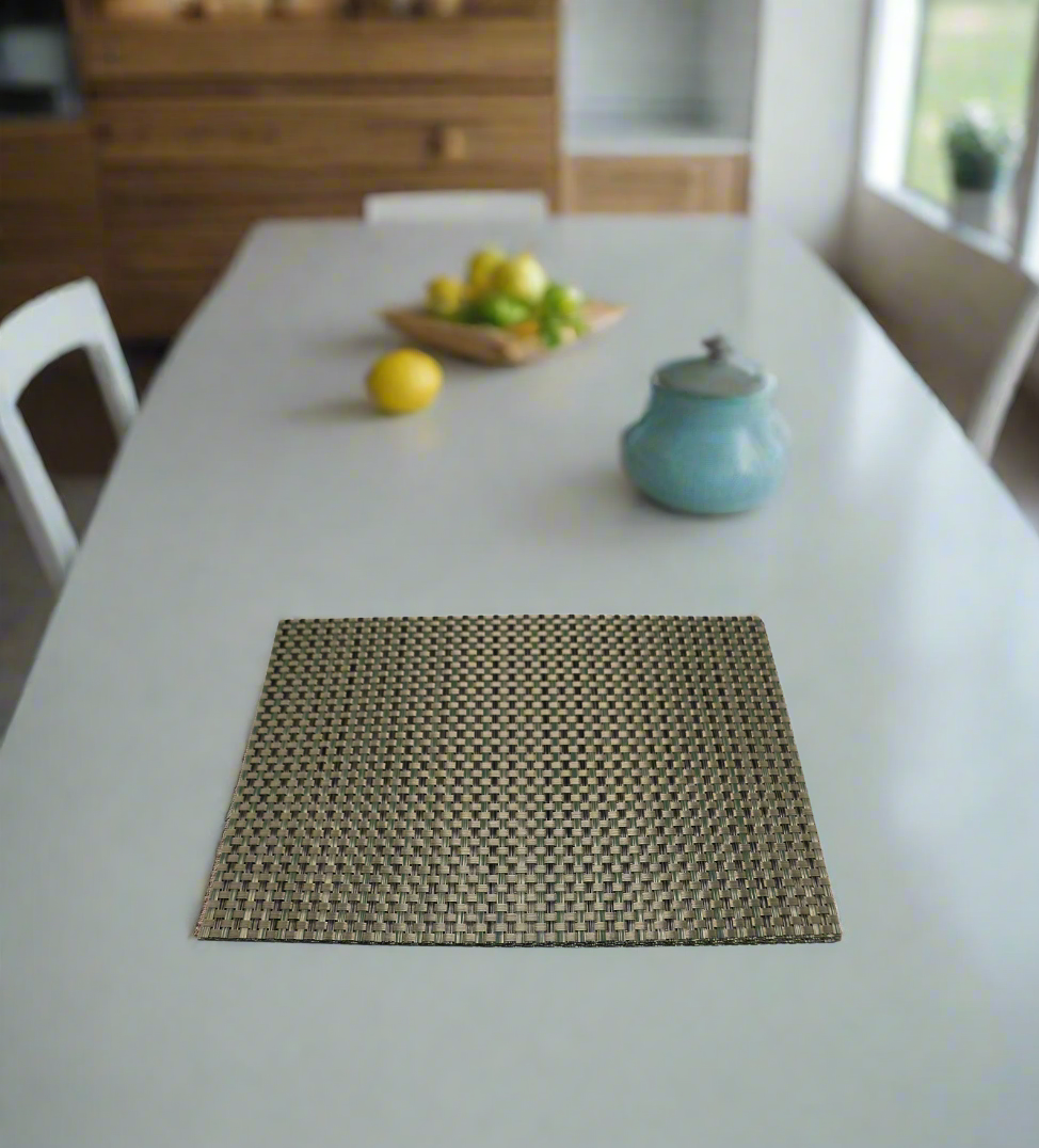 pvc table mat 1pc 45x12cm green & black shade china d037