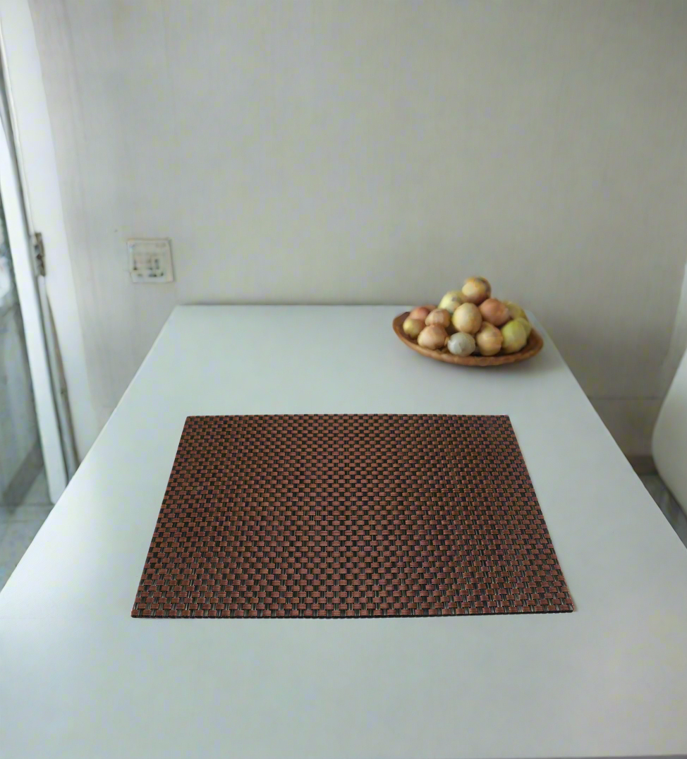 pvc table mat 1pc 45x12cm copper & black shade china d041