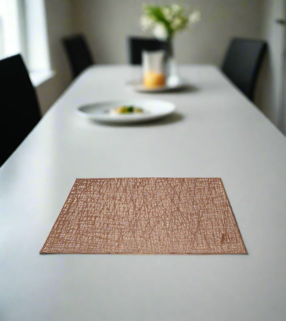 table mat copper rect 1pc china d044