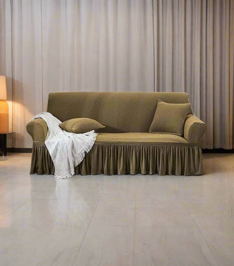 sofa cover 5seater maroon bubble
