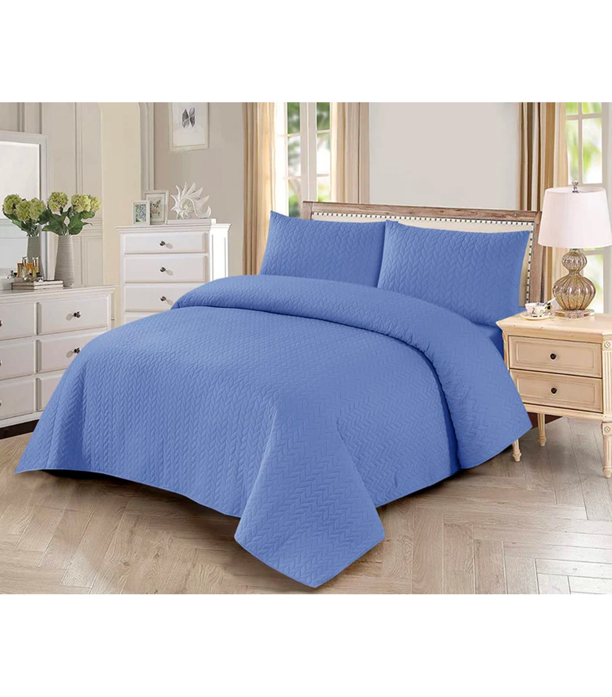 bed sheet 3pc luxury plain sky blue