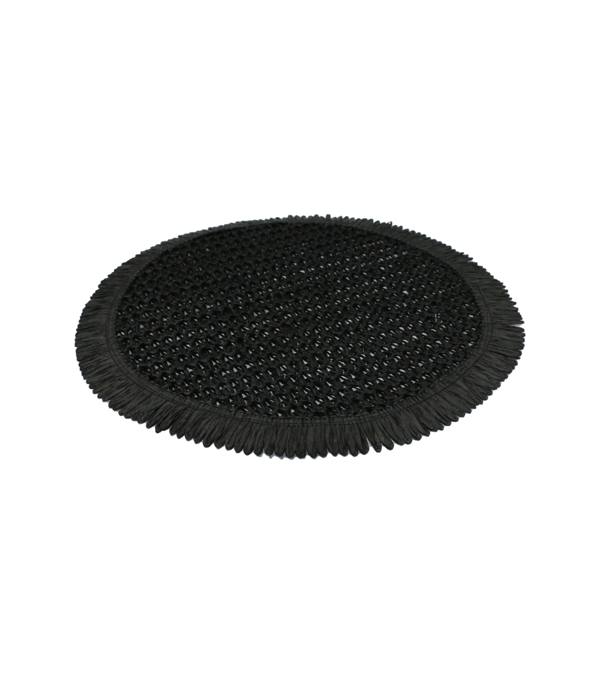 table mat 1pc round black china d558