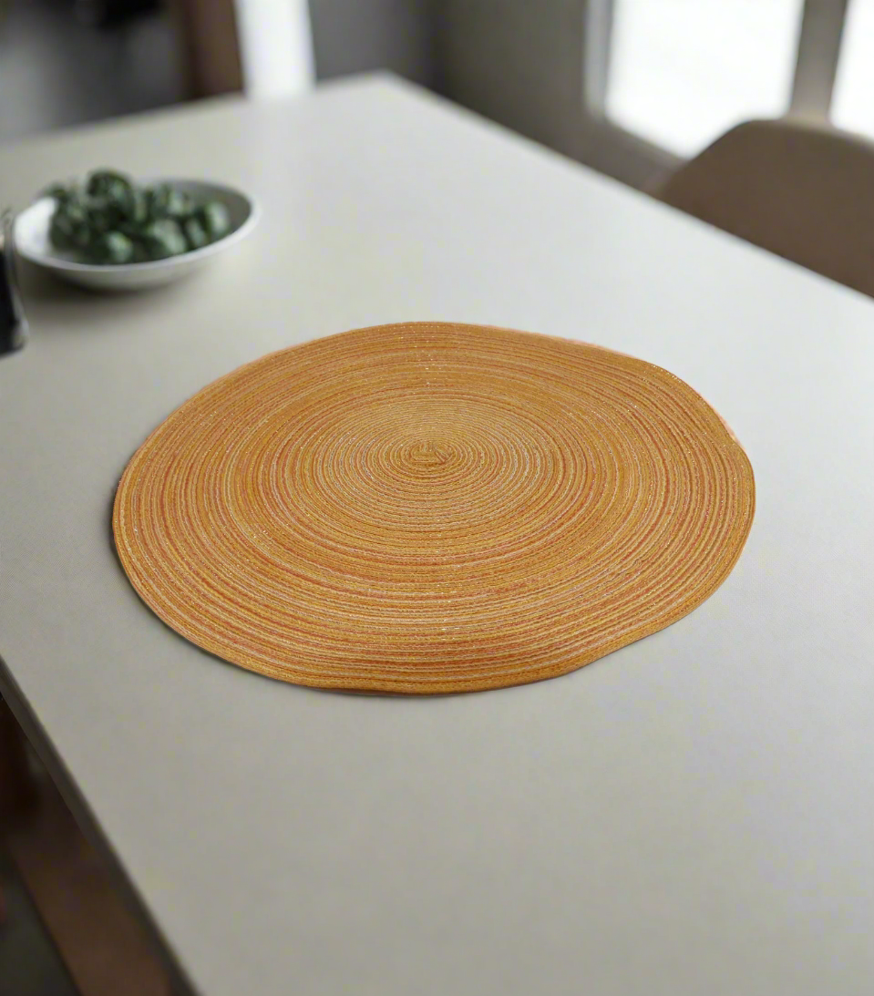 jute table mat 1pc 38x38cm yellow china d813