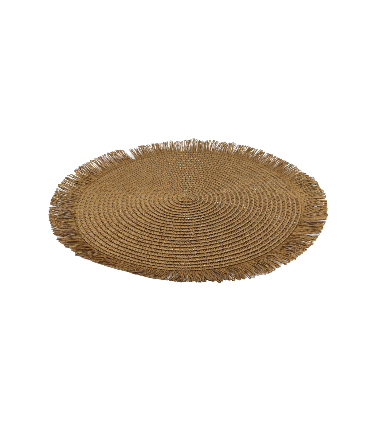 table mat 1pc round brown china