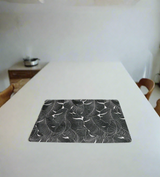 table mat 1pc rect black china