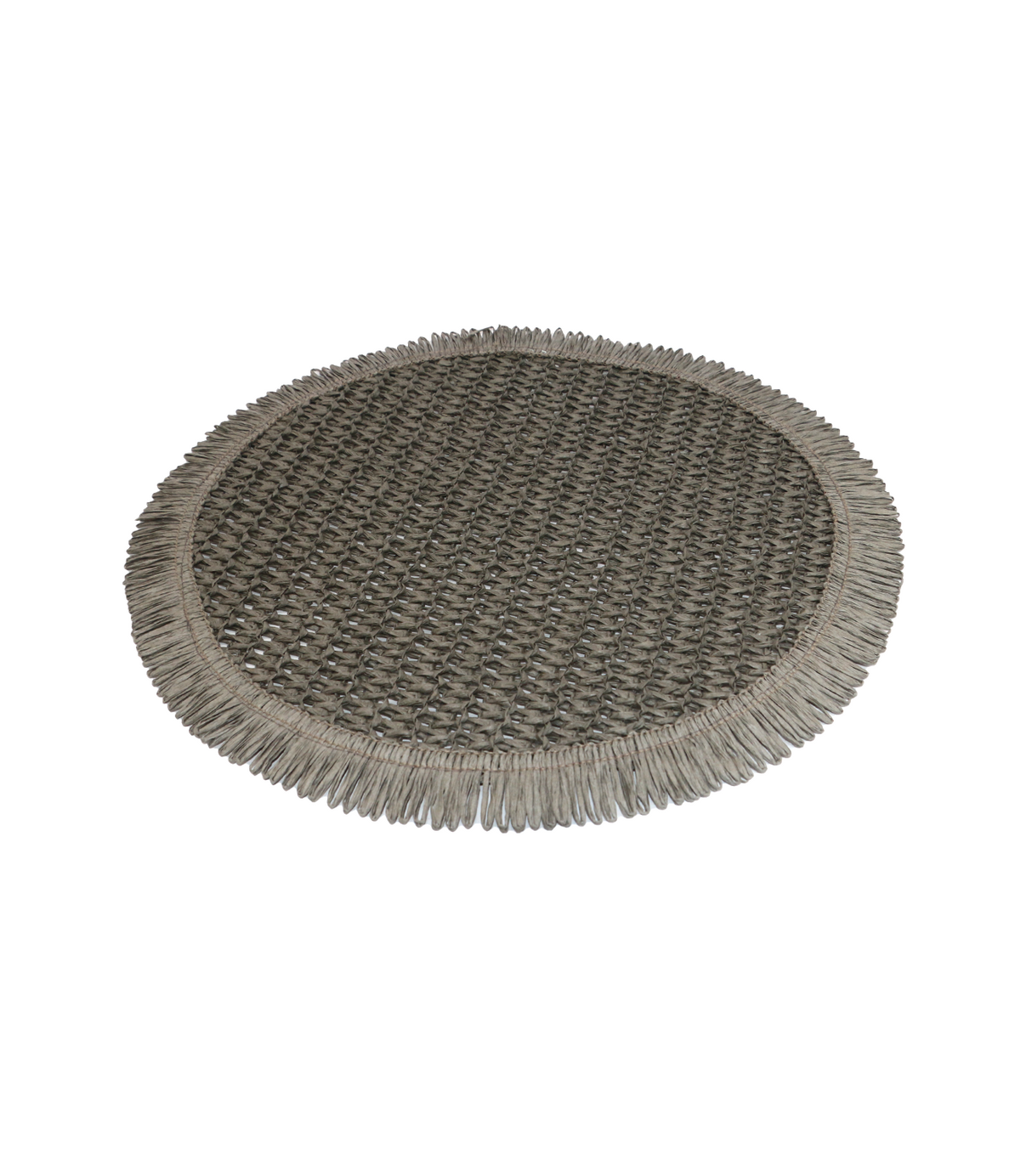 table mat 1pc round grey china