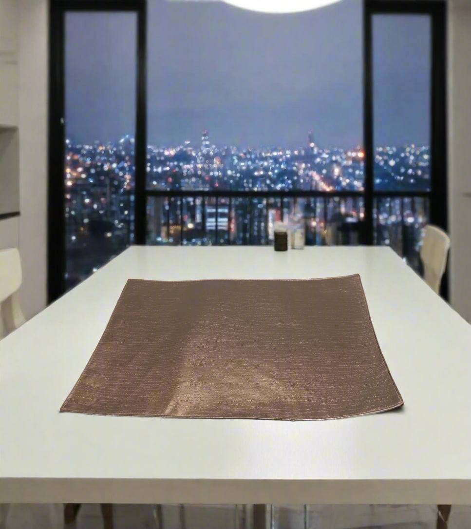 table mat leather copper