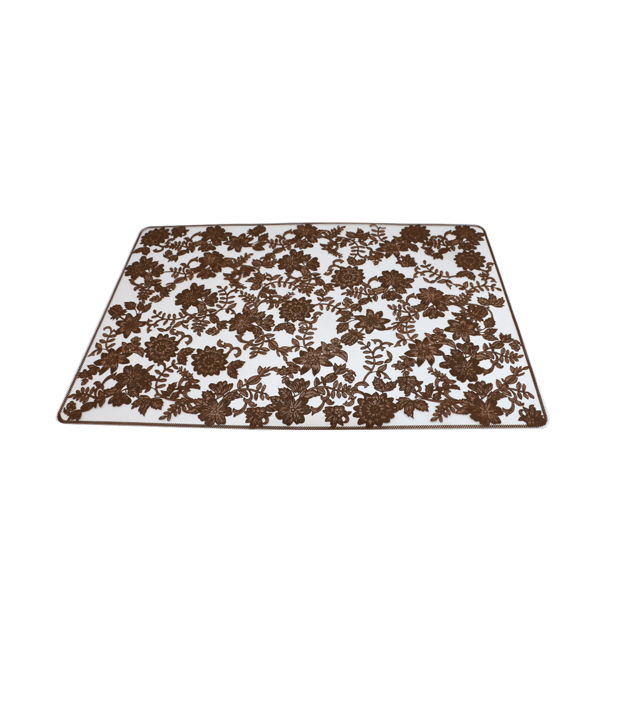 table mat 1pc rect brown china