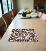 table mat 1pc rect brown china
