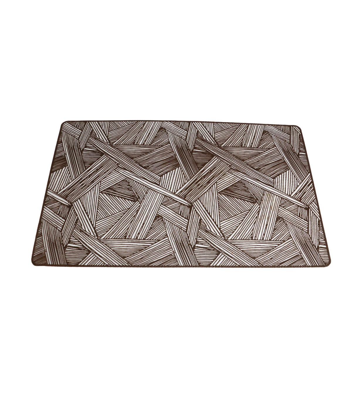 table mat 1pc rect brown china