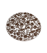 table mat 1pc round brown china