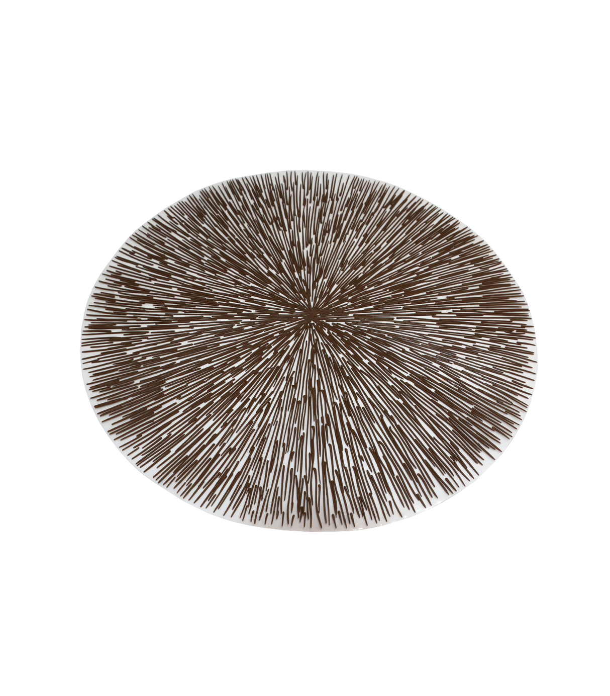 table mat 1pc round brown china