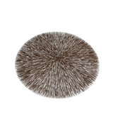 table mat 1pc round brown china