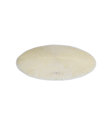 table mat 1pc round off white china