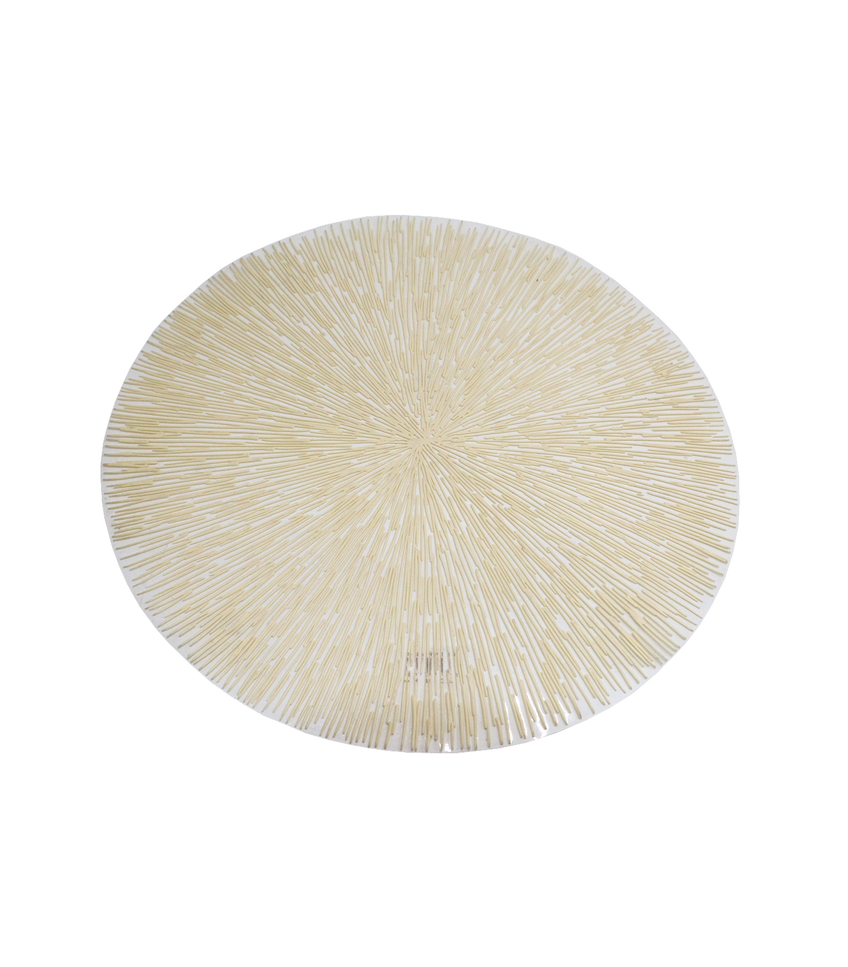 table mat 1pc round off white china