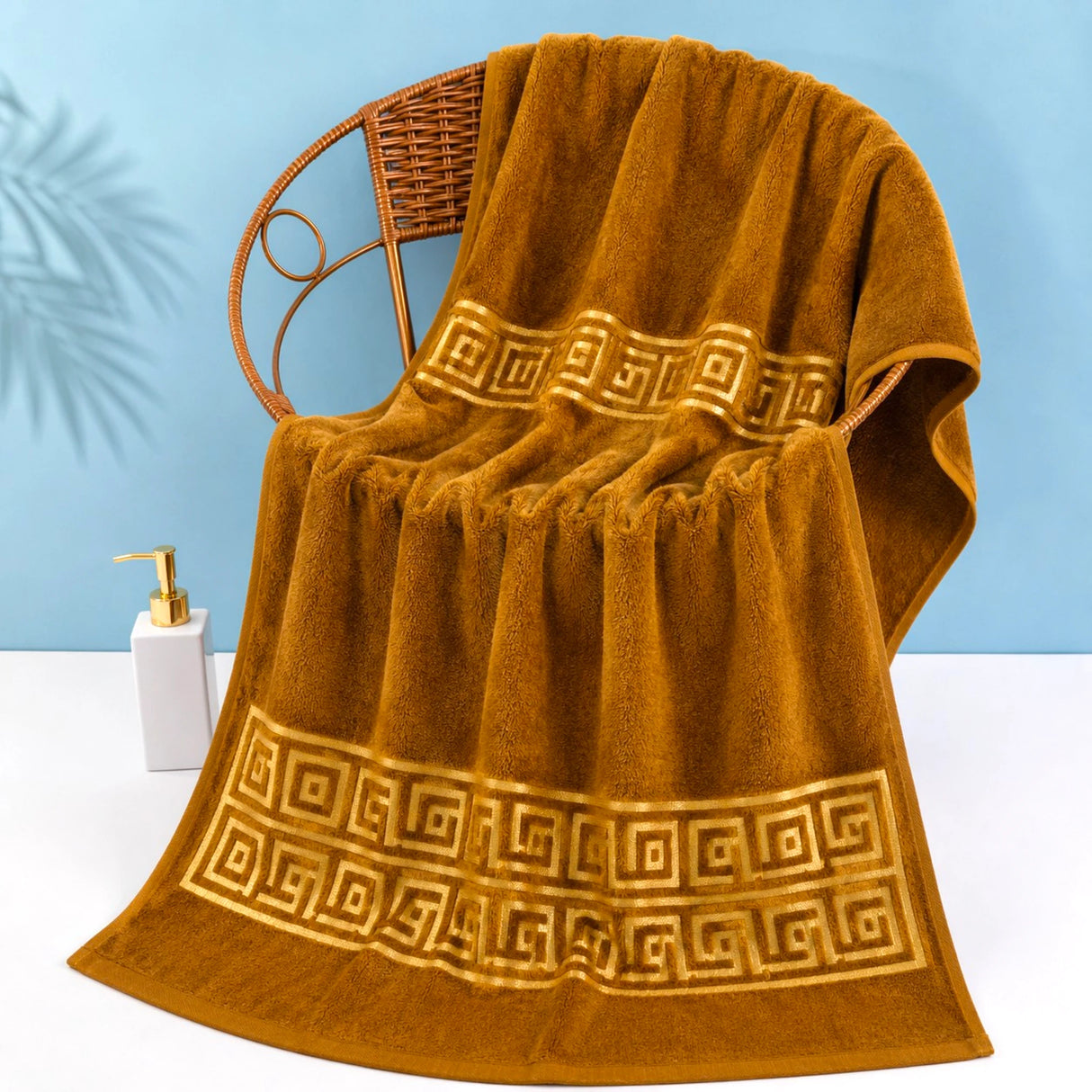towel 27x54 velvet golden brown