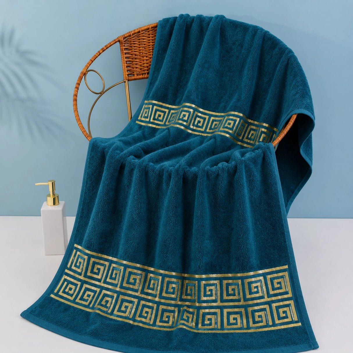towel 27x54 velvet sea blue